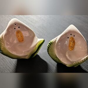 Ceramic Calla Lily Salt and Pepper Shakers - Green and White